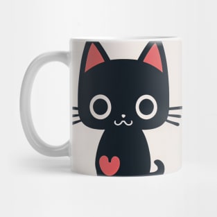 Cartoon cat character icon logo Mug